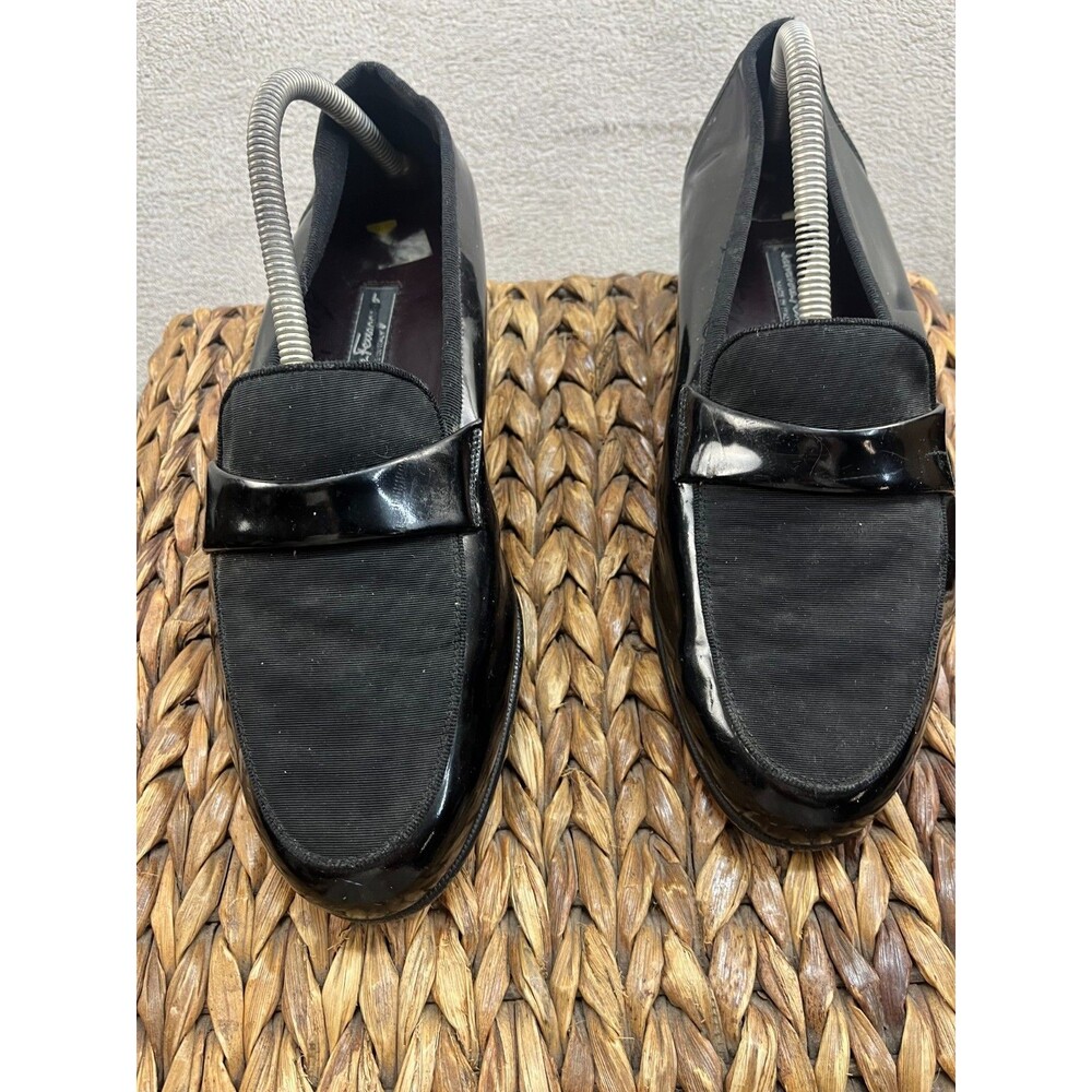 Salvadore Ferrgamo Vara Black Patent Leather Shoes made In Italy - Picture 2 of 8